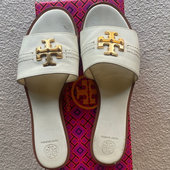 Tory Burch White Slide Sandals - Picture 2 of 3